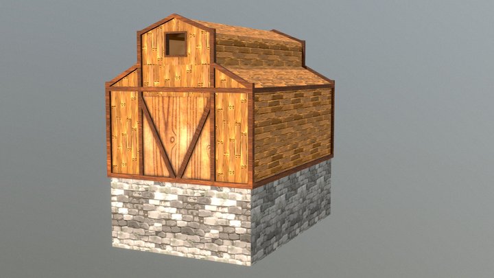 Wooden harbour house 3D Model