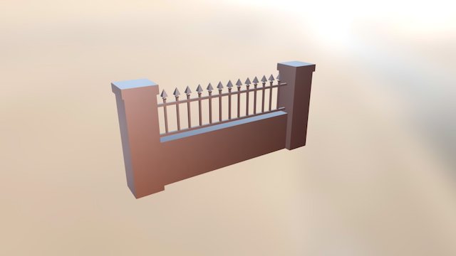 concrete fence wall 3D Model