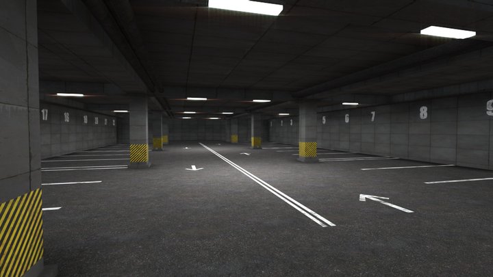 Underground Parking Lot 3D Model