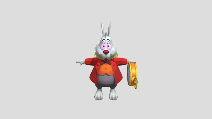 Play Station 2 - Kingdom Hearts - White Rabbit 3D Model