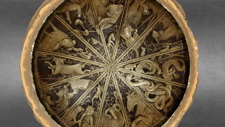 Cupola Ceiling with 12 Chinese Zodiac Signs 3D Model