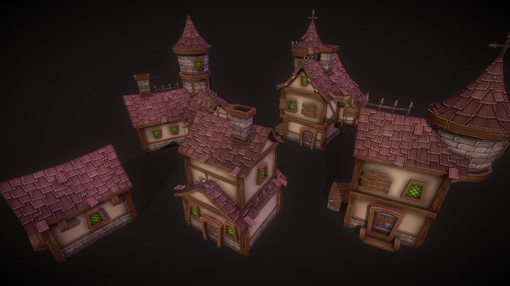 Medieval Houses 3D Model