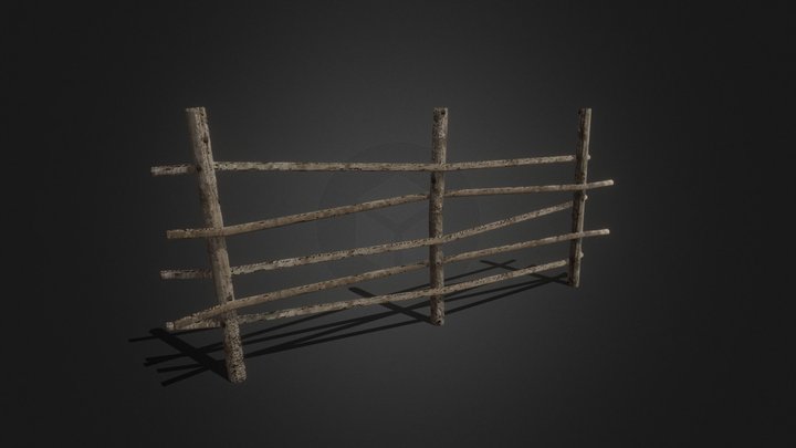 Withe Fence 3D Model