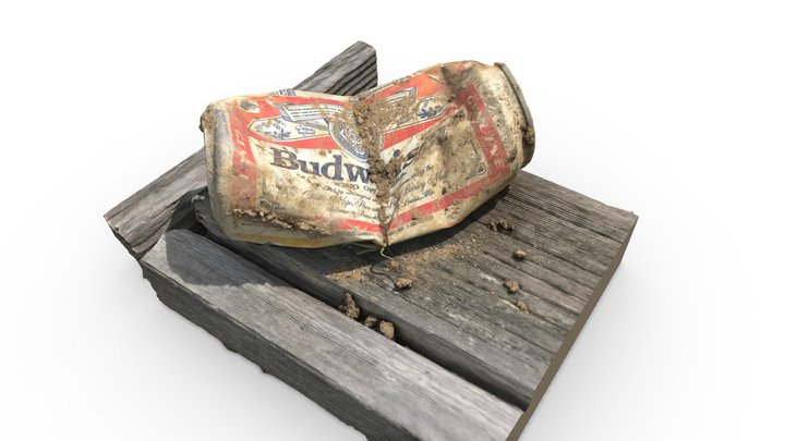 Beer Can on Fencepost 3D Model