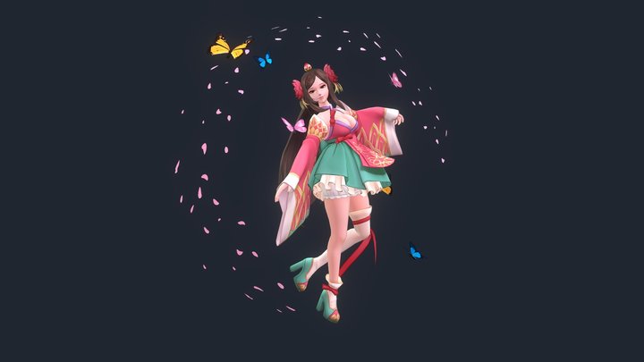 hanbok girl 3D Model