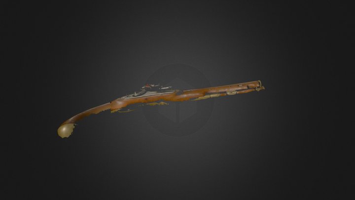3D colour laser scan: Flintlock Pistol - mesh 3D Model