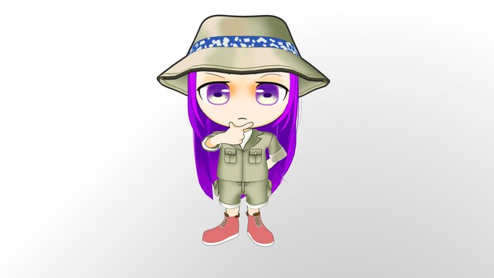 thinking girl 3D Model