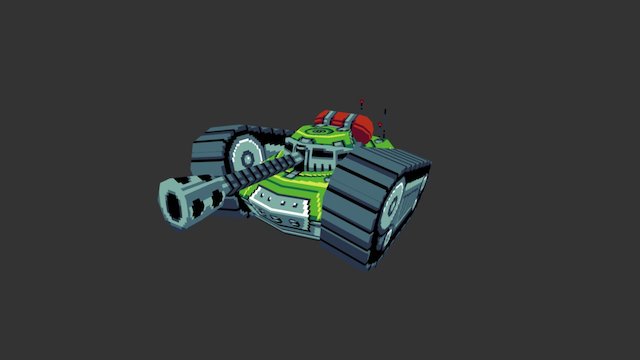 Pixel Art - Flamethrower Tank 3D Model