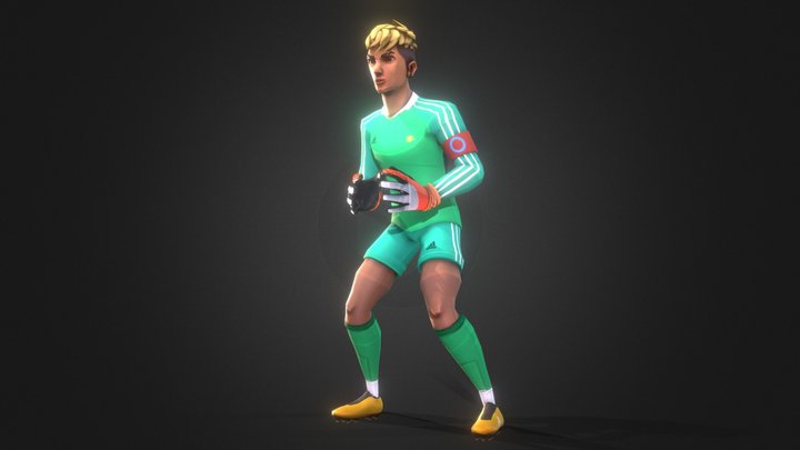 Goalkeeper Stylized - Rig and Animation 3D Model