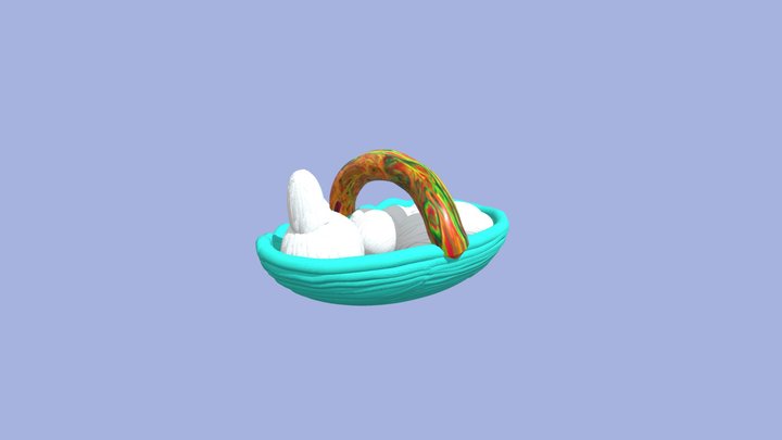 cestino mozzarella di bufala 3D Model