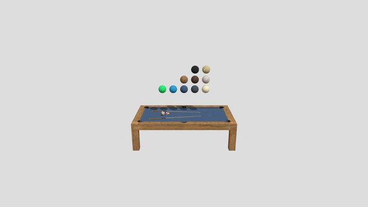 Parsons 8ft  Pool Table 3D Model