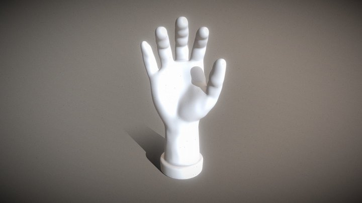 Human hand model, open with fingers spread 3D Model