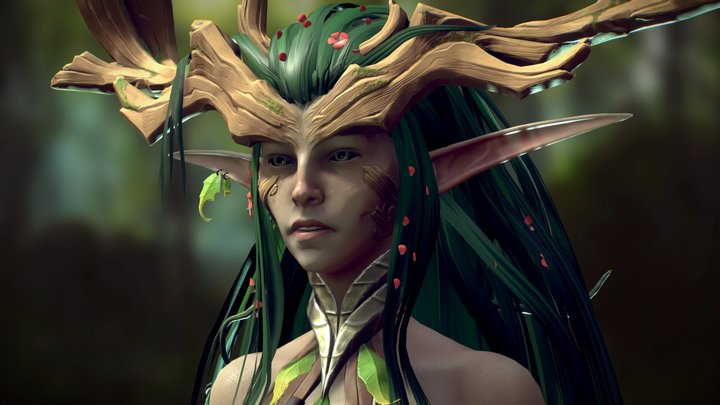 Mira, the Wood Elf Assassin 3D Model