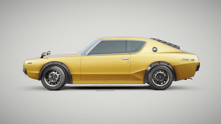(FREE) 1972 Datsun 240k GT 3D Model