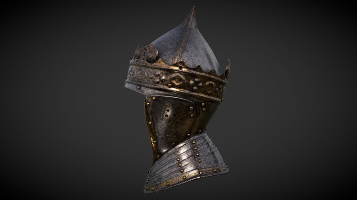 King Gustav Vasa's Helmet with a Gilt Crown 3D Model