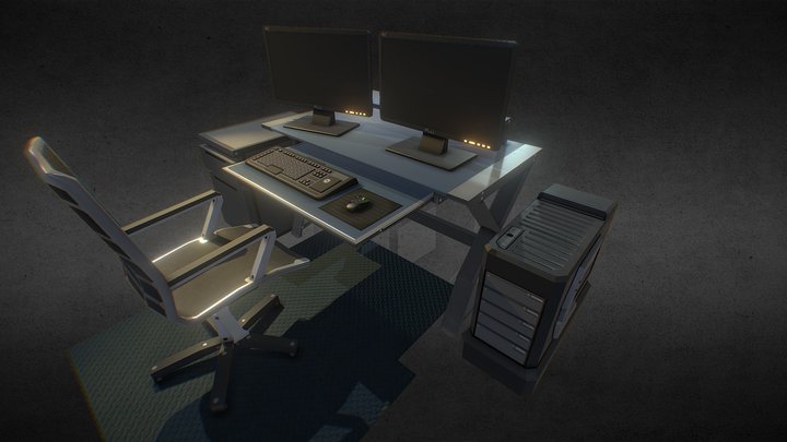 Pro Gamer setup 3D Model