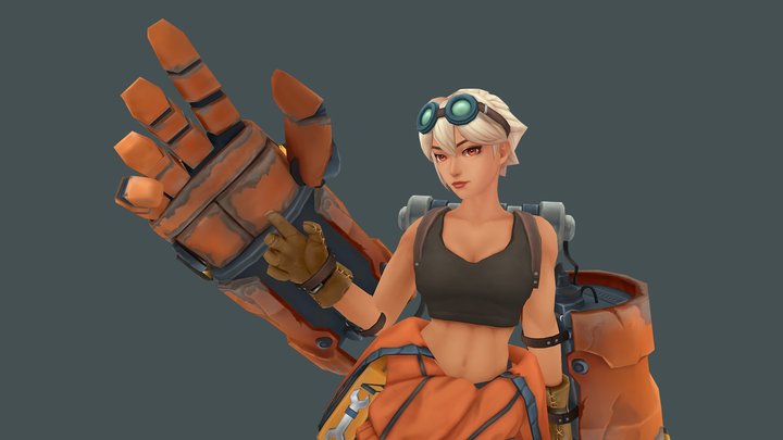 Mechanic Girl 3D Model