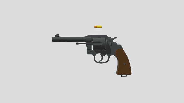 M1917 Revolver Low-Poly 3D Model