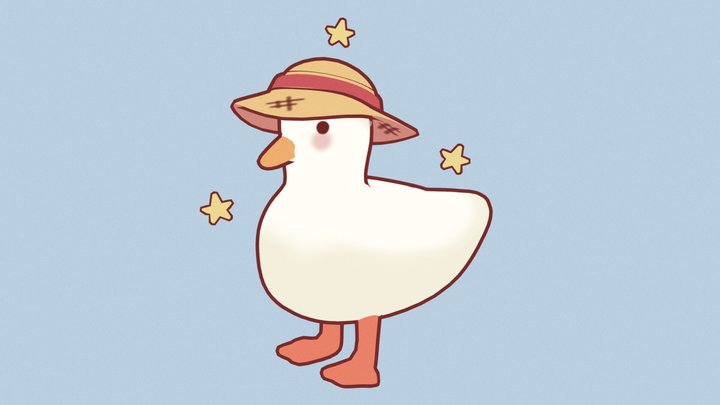 Strawhat Duck 3D Model